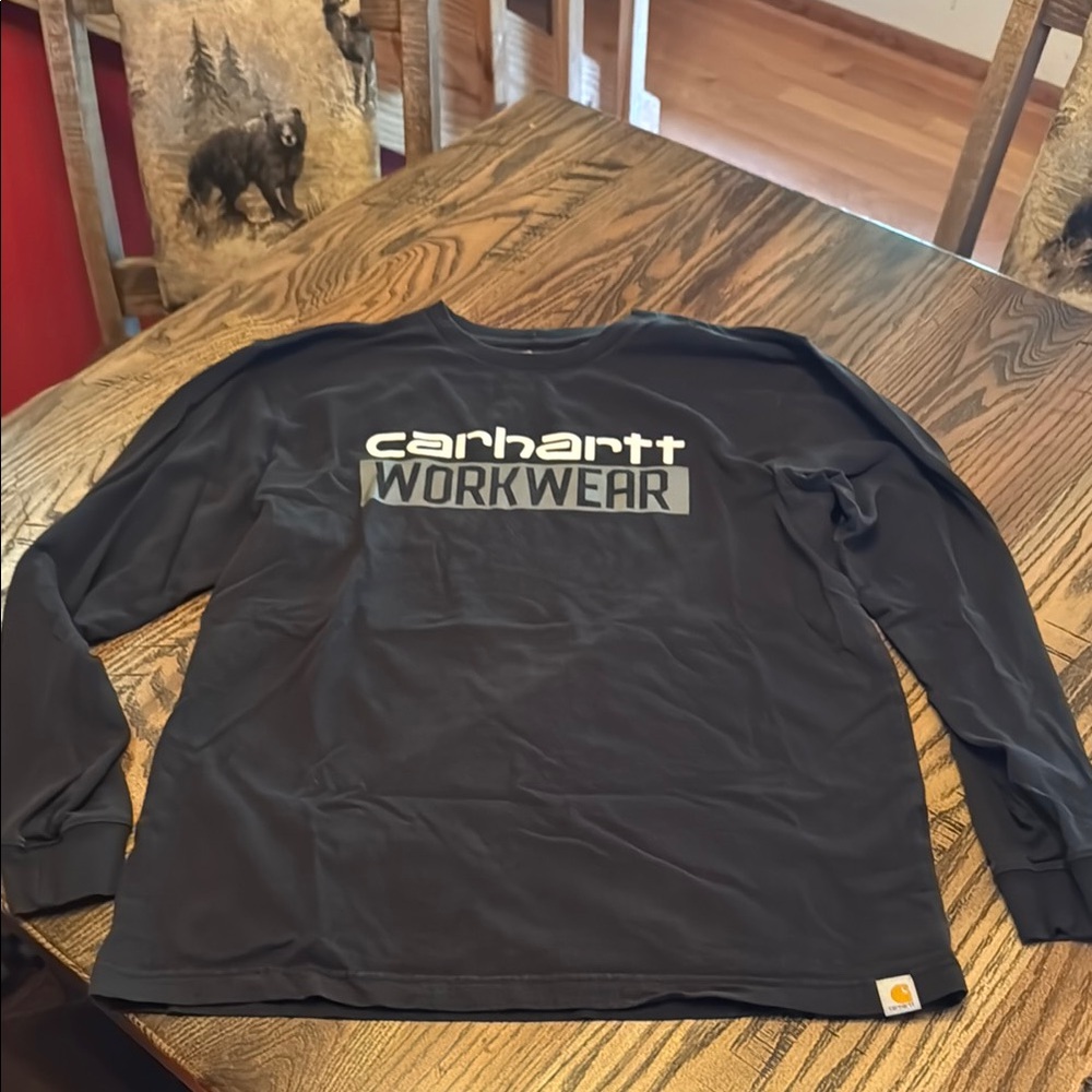 Carhartt Black Long Sleeve Tee Durable Workwear